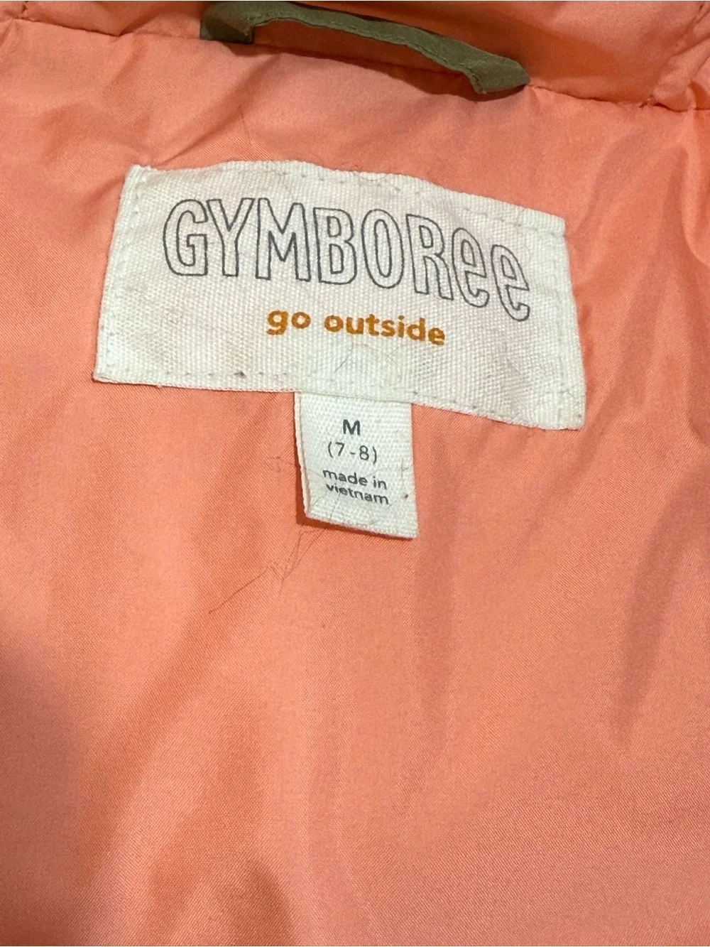 Gymboree Girls Puffer Jacket Olive Green Hooded Coat Size M 7-8